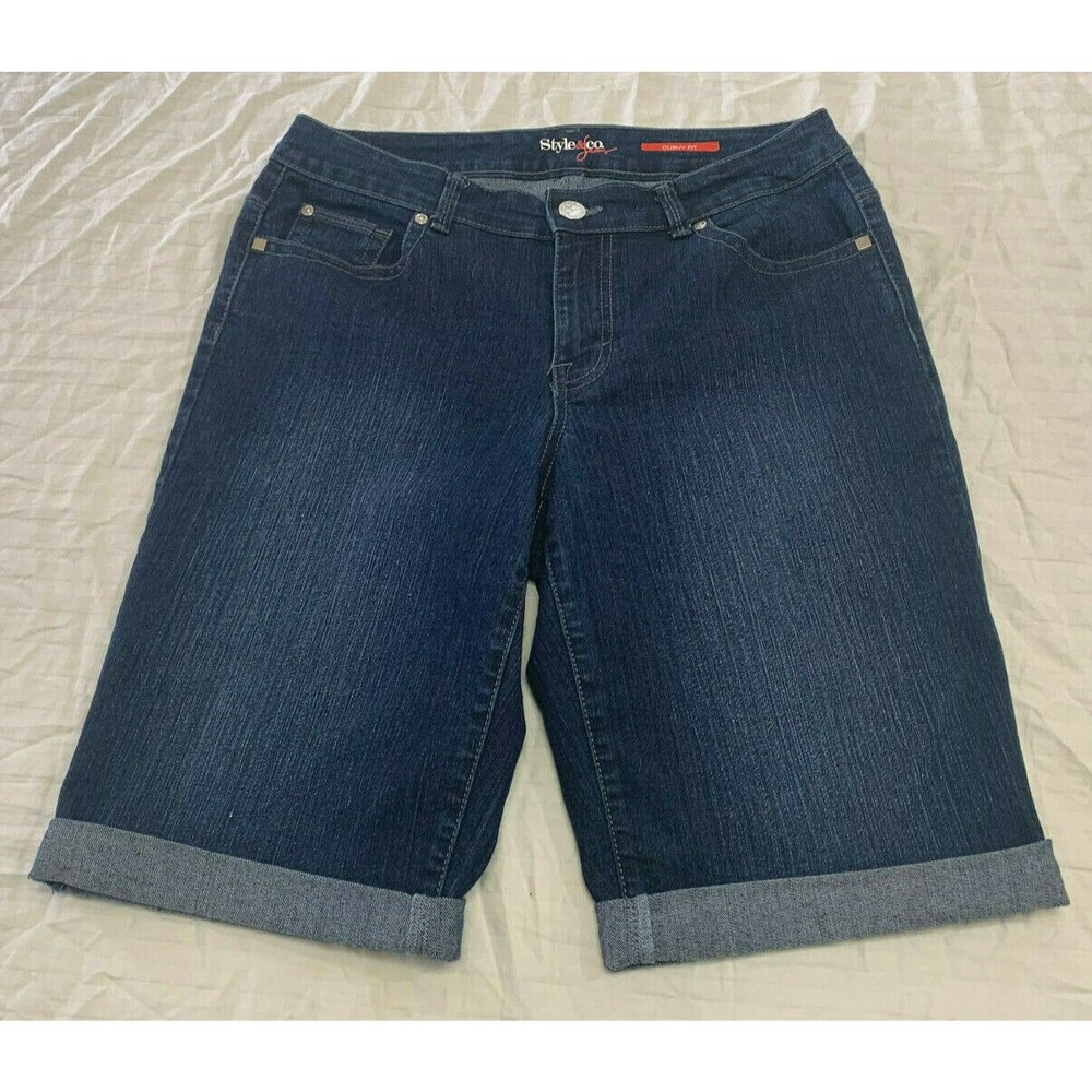 STYLE CO WOMENS JEANS CURVY FIT SHORTS SIZE 8
